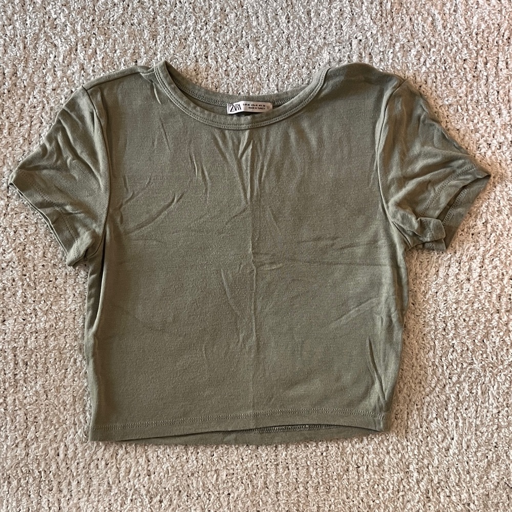 Sage Green Crop Top
